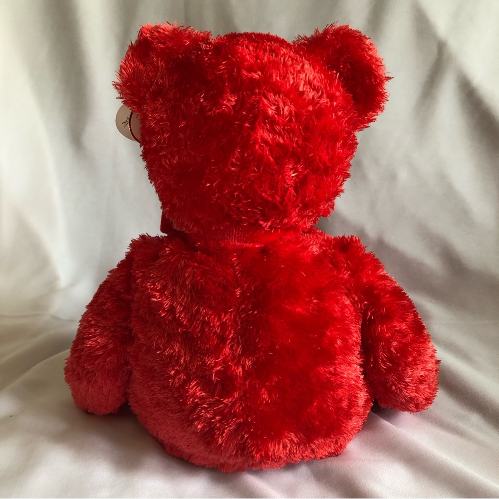 2001 Ty Beanie Buddy - Sizzle Red Valentine’s Bear with Velvet Ribbon - Picture 5 of 10